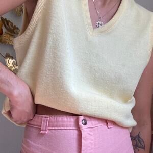 Vintage Soft Butter Yellow Sweater vest